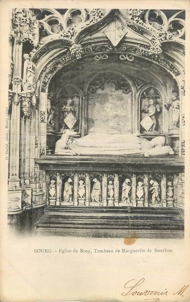 Bourg - Église de Brou, Tombeau de Marguerite de Bourbon — D. Duvail, phot. Bourg (Ain) - Recto