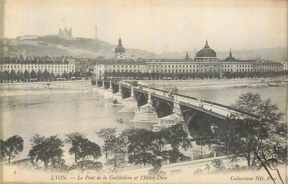 LYON — Der Guillotière-Brücke und Hôtel-Dieu — Sammlung ND. Phot. - Vorderseite
