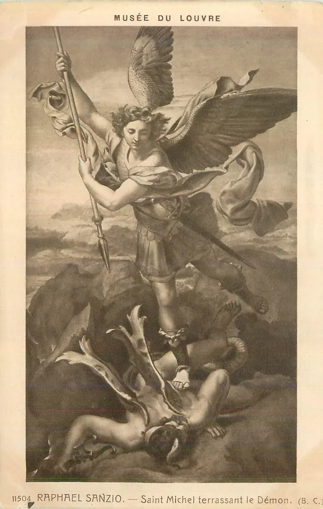 Heiliger Michael, der Teufel besiegt — Musée du Louvre — Raphael Sanzio — n° 11504 - Vorderseite