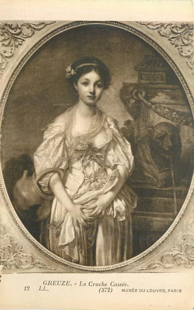 Greuze - La Cruche Cassée — Musée du Louvre, Paris — série LL n°12 - Recto