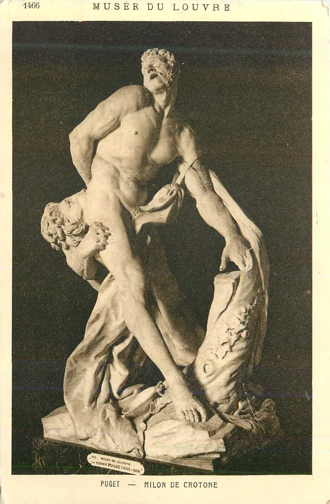 Milon de Crotone — Escultura de Pierre Puget — Museu do Louvre - Frente