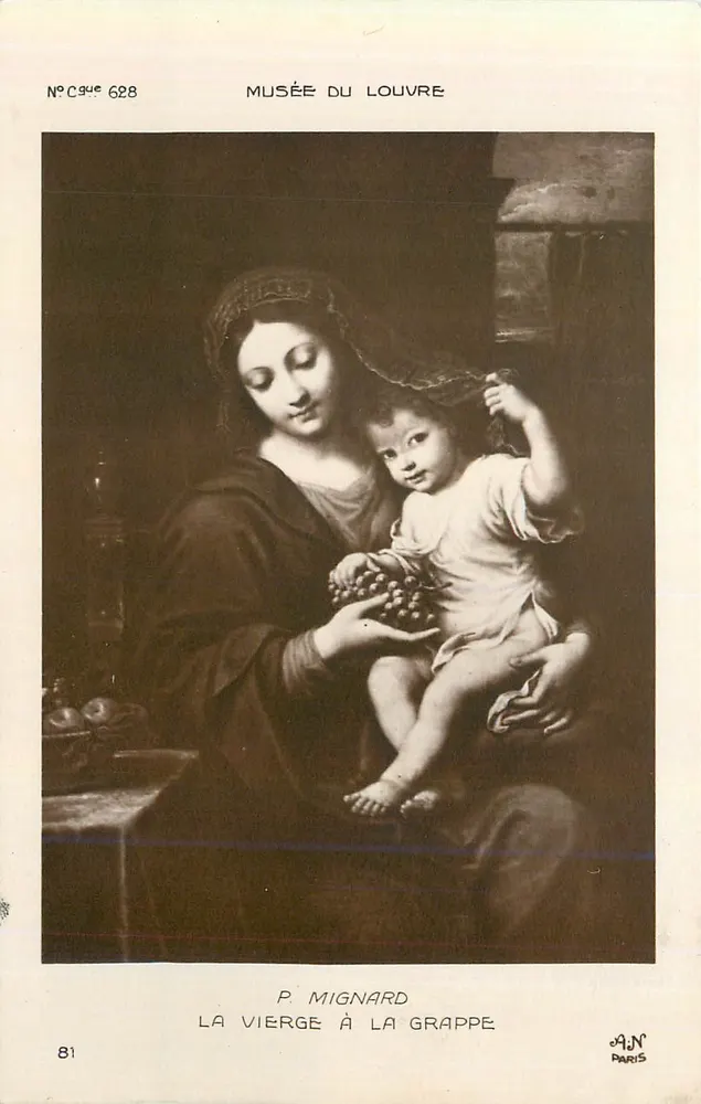The Virgin with the Cluster — P. Mignard — Louvre Museum — A.N. Paris - Front
