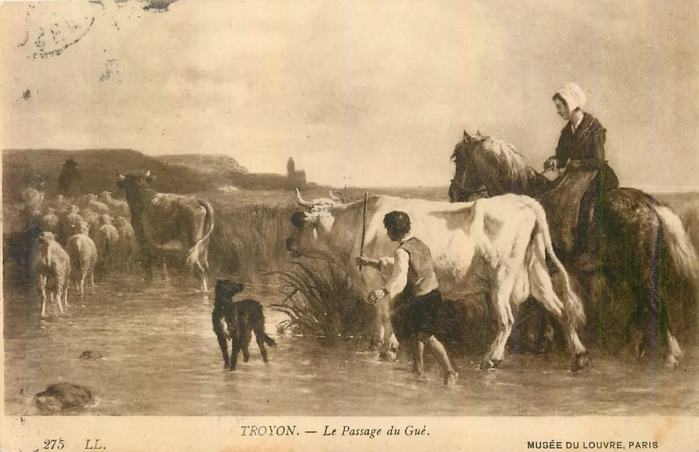 Troyon — The Crossing of the Ford — Musée du Louvre, Paris - Front