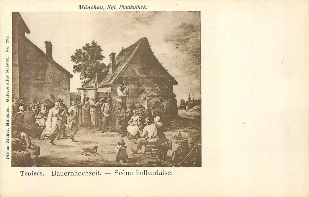 Teniers. Bauernhochzeit — Scène hollandaise. — Ottmar Zieher, Galerie alter Meister, München, Kgl. Pinakothek. No. 299 - Recto