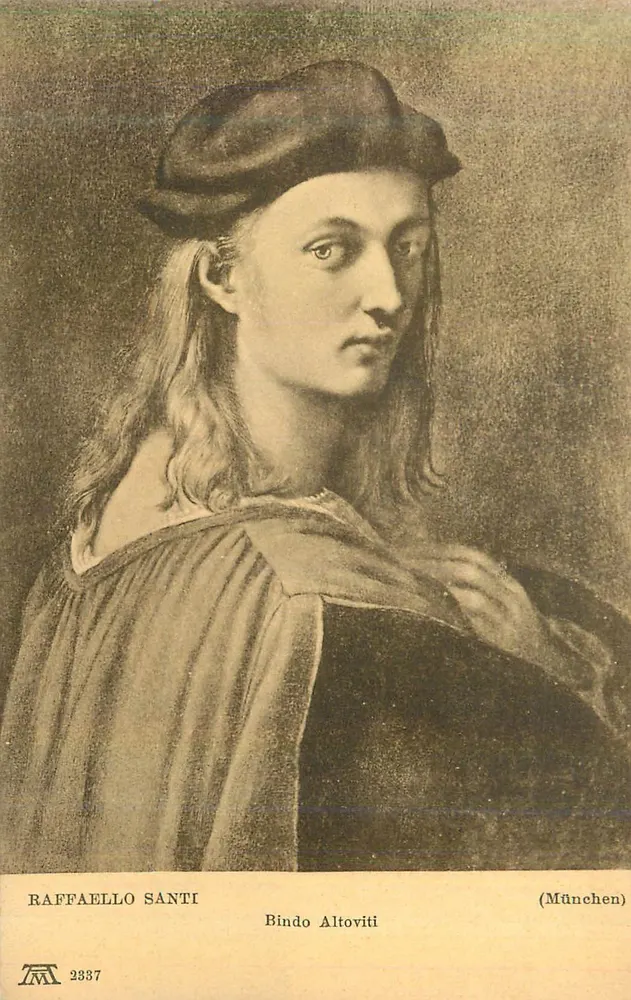 Retrato de Bindo Altoviti — pintura de Raphaël Santi — editor F.A. Ackermann, série 226 - Frente
