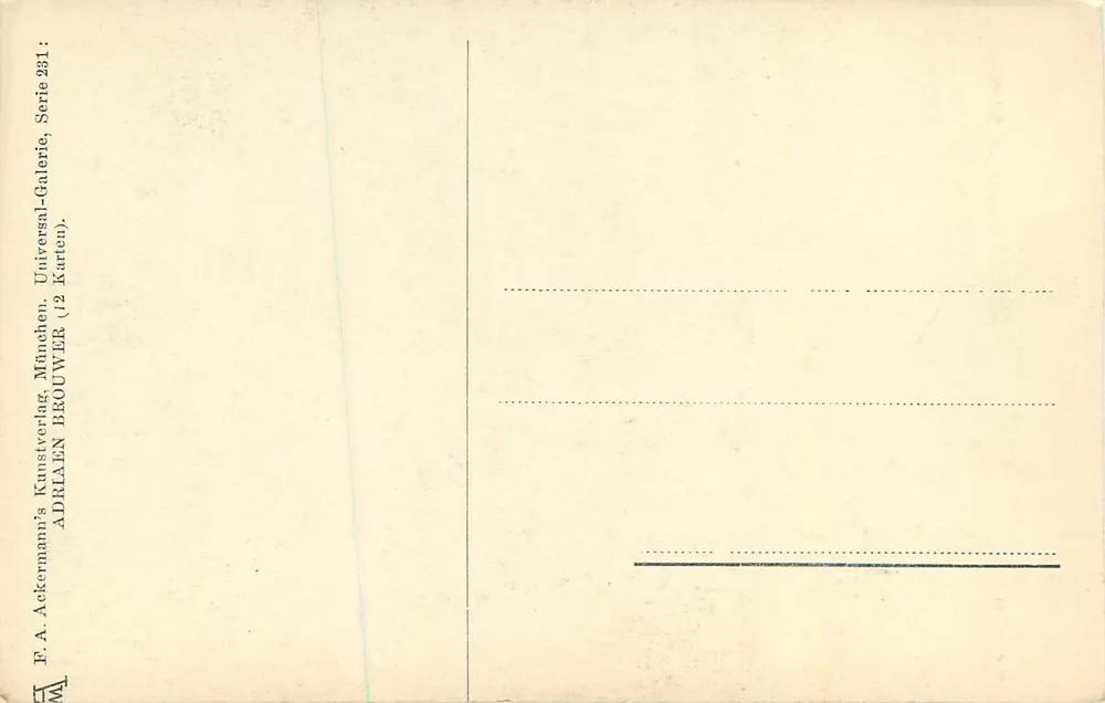 A taverna — Drinking-Room — Adriäen Brouwer — (München) 2376 - Verso