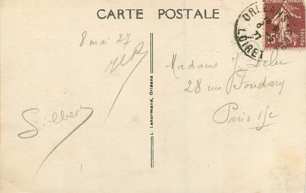 Orléans — La Catedral de San Croix, Facha — L. Lenormand, n°301 - Reverso