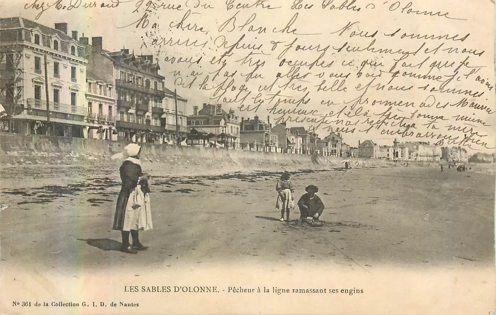 Les Sables d'Olonne — Fischer, der seine Ausrüstung sammelt — Sammlung G. I. D. de Nantes, n°361 - Vorderseite