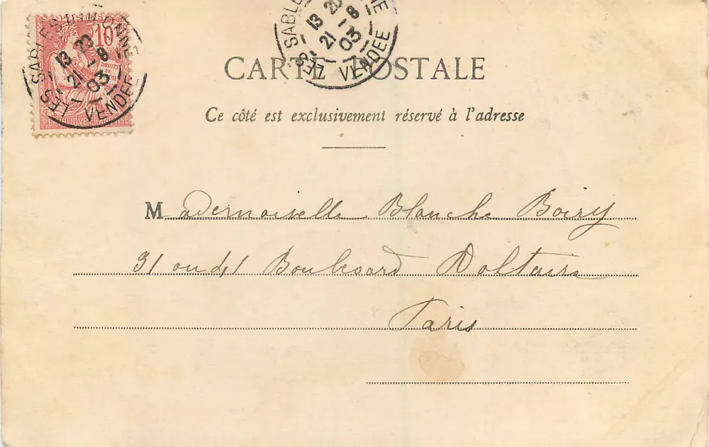Les Sables d'Olonne — Fischer, der seine Ausrüstung sammelt — Sammlung G. I. D. de Nantes, n°361 - Rückseite