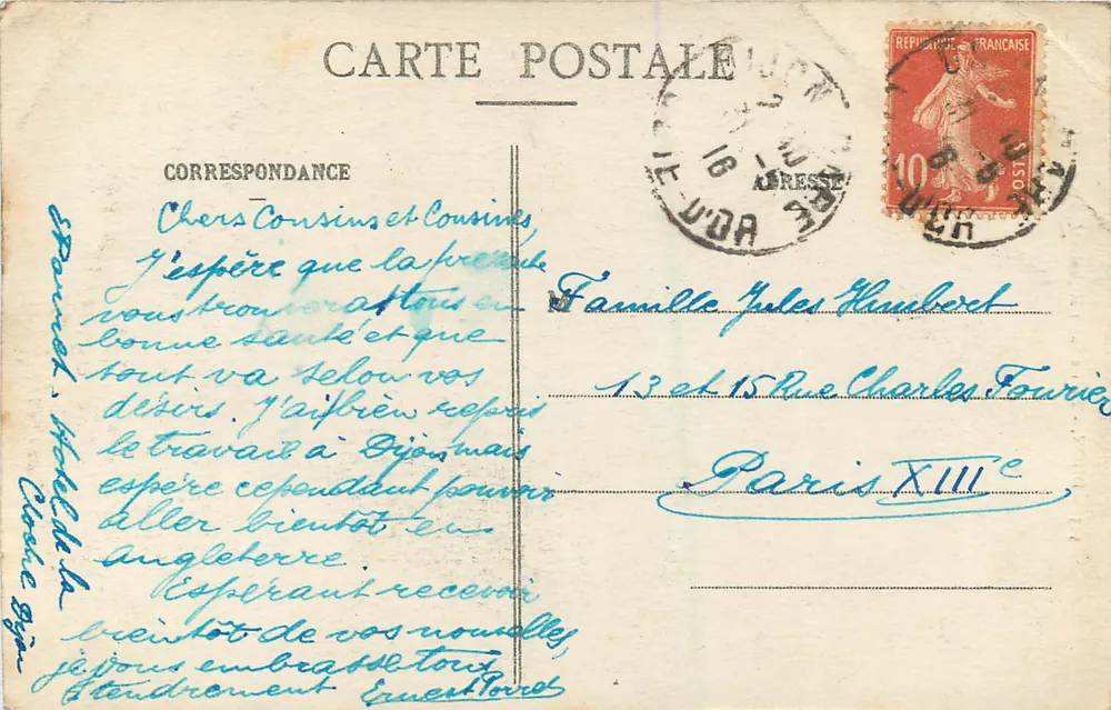 Dijon - Igreja de São Miguel — L.V., editor — n° 505 - Verso