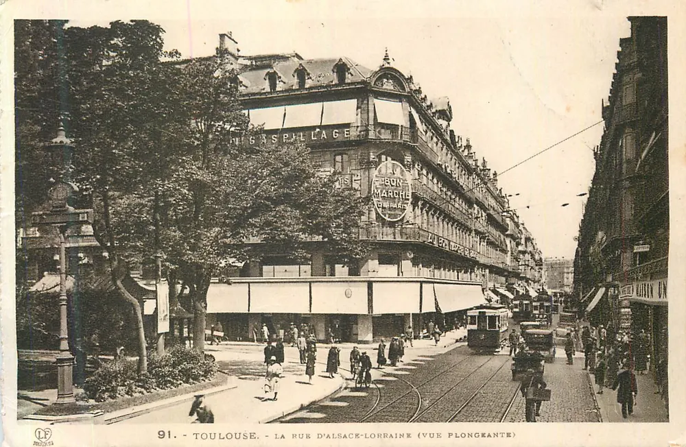 Toulouse - Die Straße von Elsass-Lothringen (Luftbild) — Verlag Labouche frères, Nr. 91 - Vorderseite