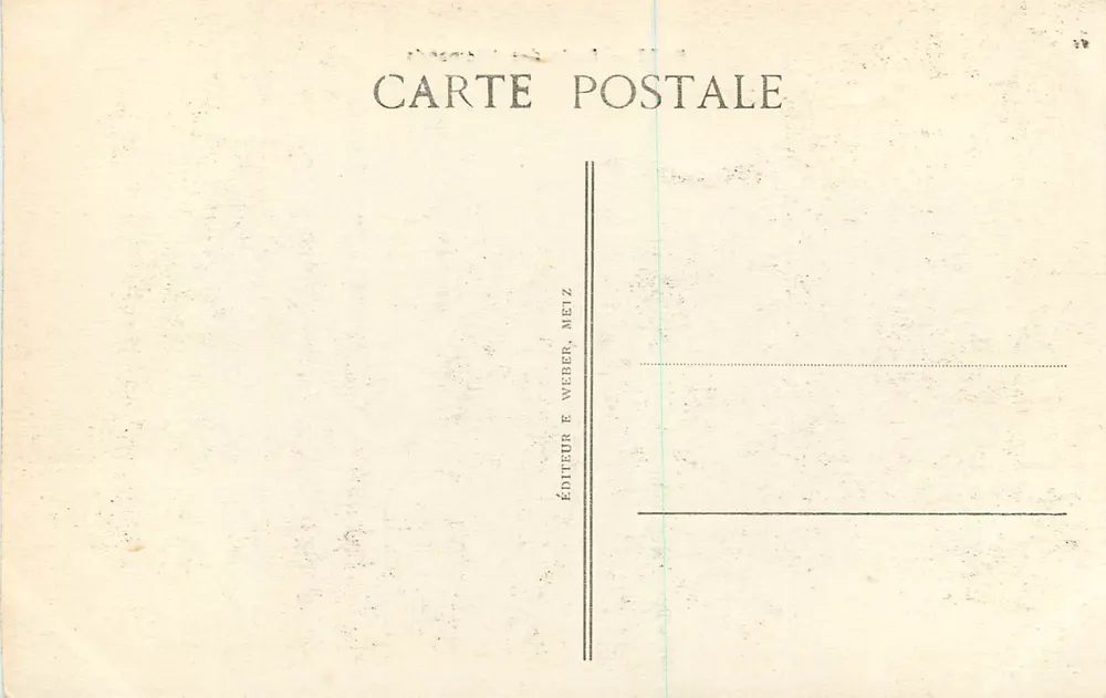 Metz — Porta dos Alemães — Editor E. Weber, Metz - Verso