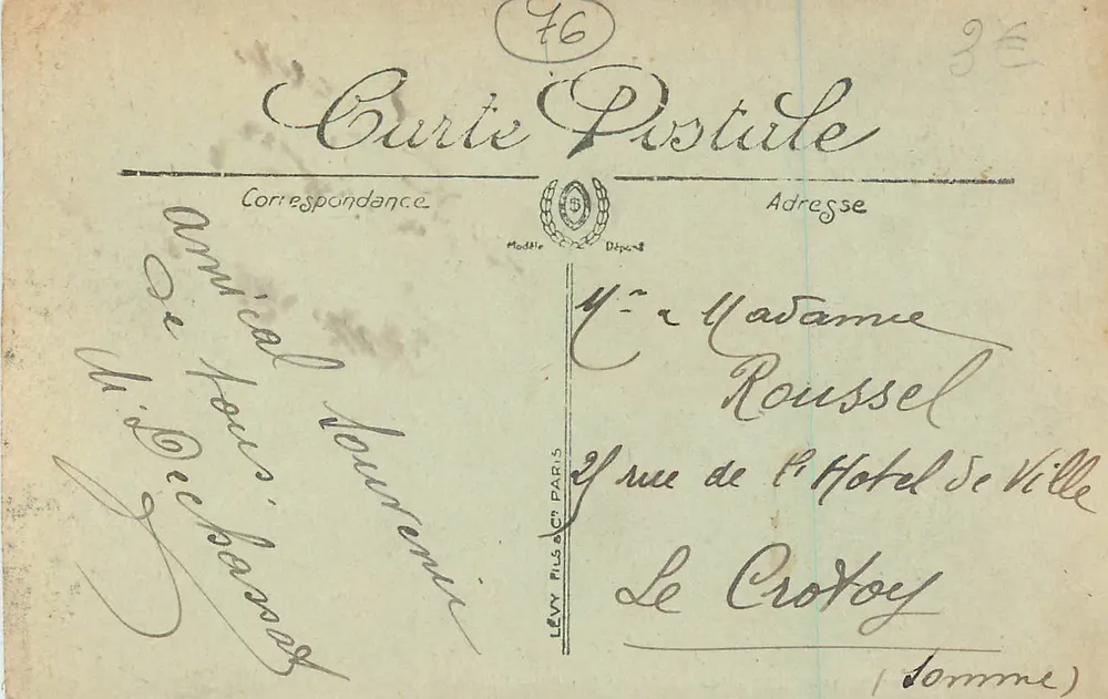 Le Tréport — A Praia com Maré Baixa — LL. n°23 - Verso