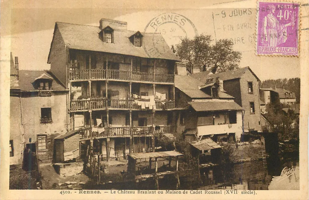 Rennes. — Das Schaukelhaus oder Haus des Cadet Roussel (17. Jahrhundert). — Laurent-Nel, Nr. 4502 - Vorderseite
