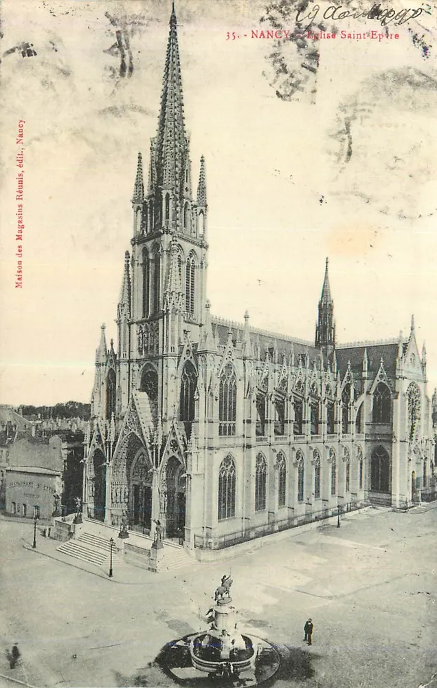 Nancy — Igreja de Saint-Épiphane — Casa dos Magasins Réunis, editor - Frente