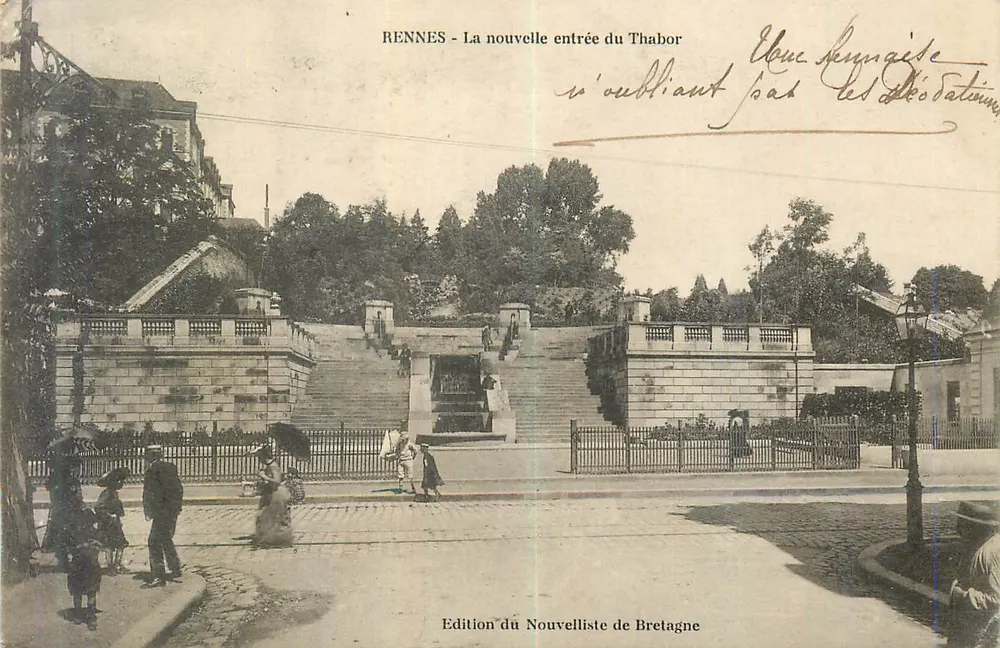 Rennes - A nova entrada do Thabor — Edição do Novelliste da Bretanha - Frente