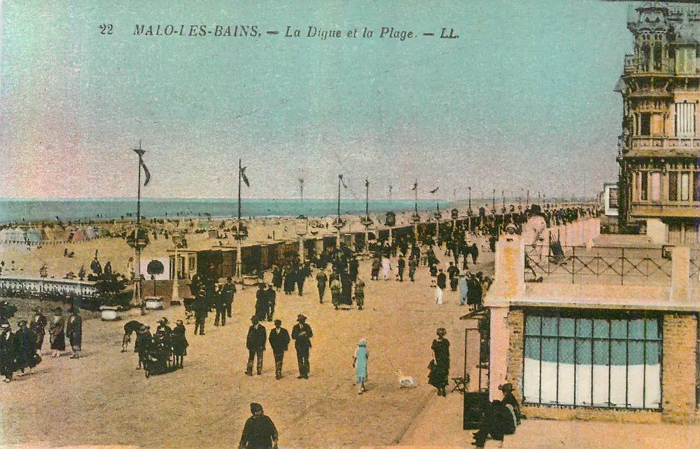 Malo-les-Bains — La Digue et la Plage — LL. - Recto