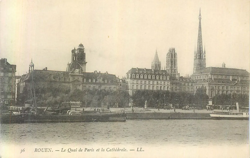 Rouen — Der Kai von Paris und die Kathedrale — LL. - Vorderseite