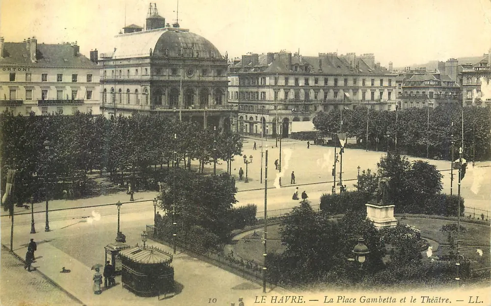 Le Havre — Place Gambetta und das Theater — LL. — Nr. 10 - Vorderseite