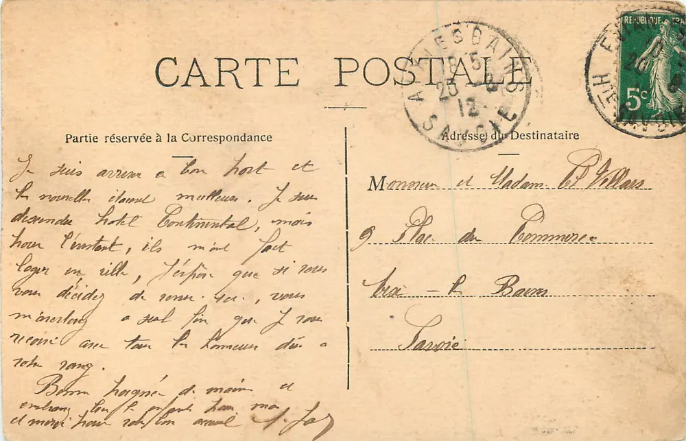 Evian-les-Bains — A Estação Termal — Coleção da Fonte Cachat, n° 103 - Verso