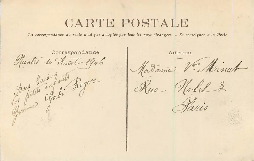 NANTES - O Palácio de Justiça — Fototipia Vasselier, Nantes, n°47 - Verso