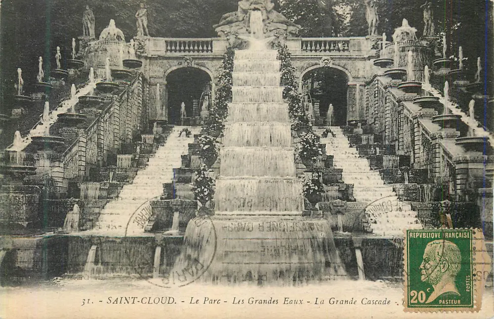 Saint-Cloud - O Parque - As Grandes Águas - A Grande Cascata — Editor: Lévy e Mérignin, Paris - Frente