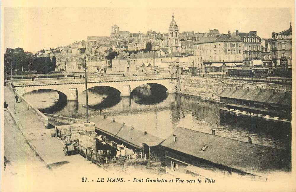 Le Mans - Pont Gambetta et Vue vers la Ville — G. Artaud, Nantes, n°67 - Recto