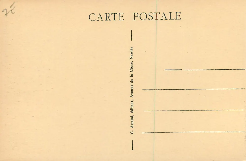 Le Mans - Place de la République — vista urbana com monumento e trêmio — G. Artaud, Nantes - Verso