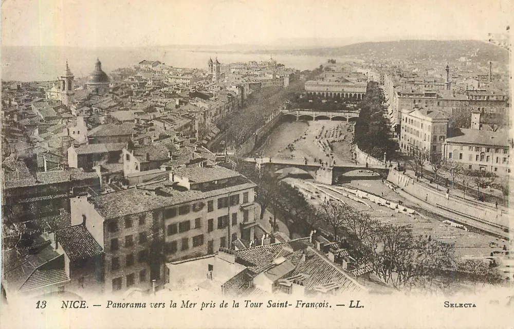 Nice — Panorama zum Meer vom Turm Saint-François — Selecta LL - Vorderseite