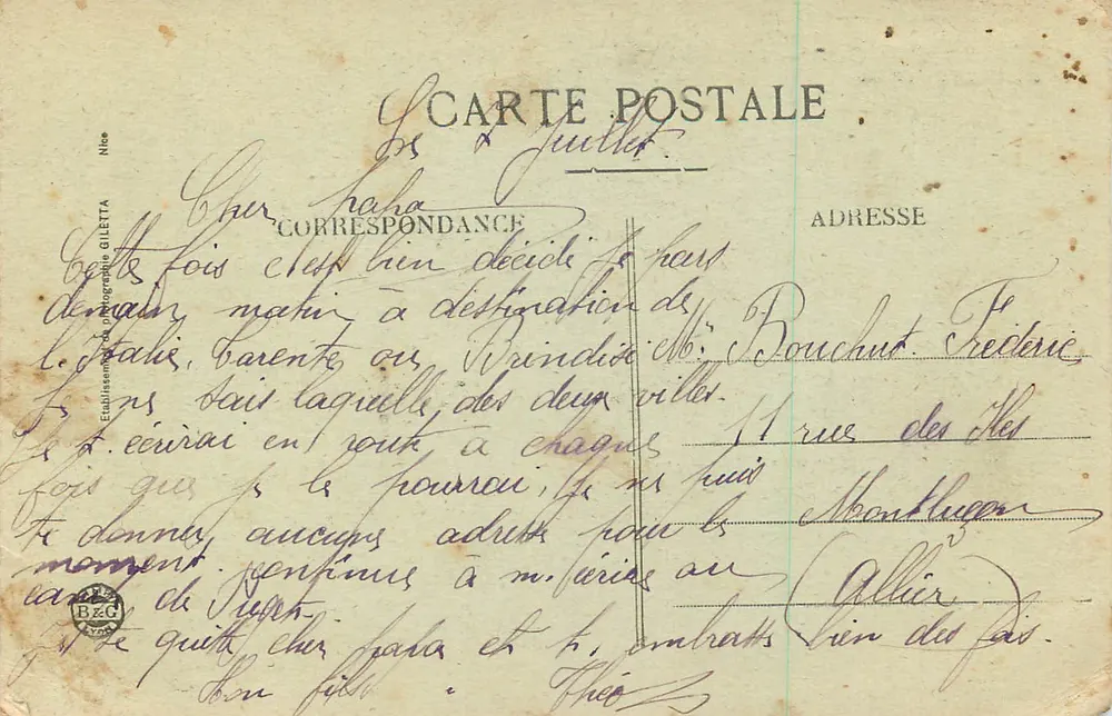Route de la Nouvelle Corniche d'Or à St-Raphaël — Éditeur Giletta, n° 562 - Verso