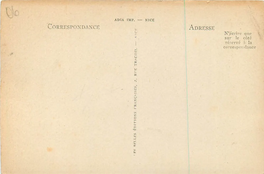 La Turbie — Vue générale et la Tour d'Auguste — Éditeur ADIA IMP. NICE - Verso