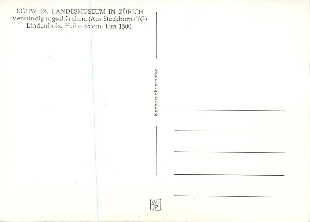 Verkündigungsaltärchen — Skulptur aus Lindenholz — Landesmuseum Zürich - Rückseite