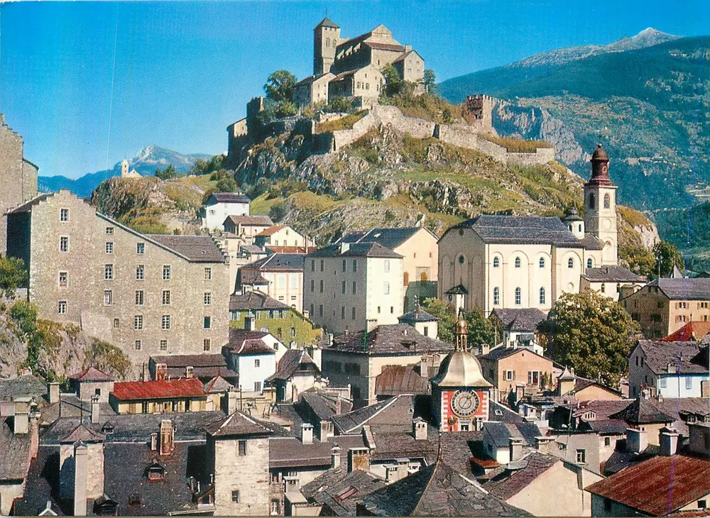 Sion, Wallis — Schloss Valère und die Altstadt — Édition Darbelle, n° 13033 - Vorderseite