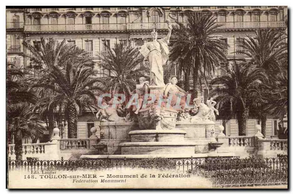 Toulon-sur-Mer — Monument da Federação — Edit. Laugier 148 - Frente