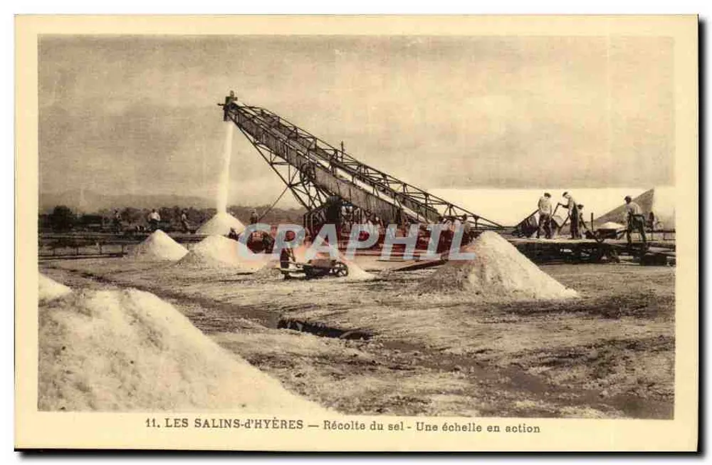 Les Salins-d'Hyères — Salzgewinnung — Eine Kran in Aktion - Vorderseite