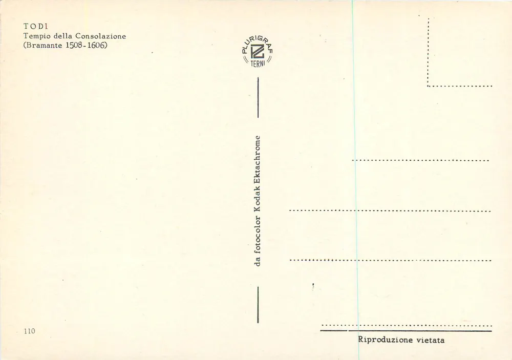 Todi — Tempio della Consolazione — Plurigrat Terni n°110 - Verso