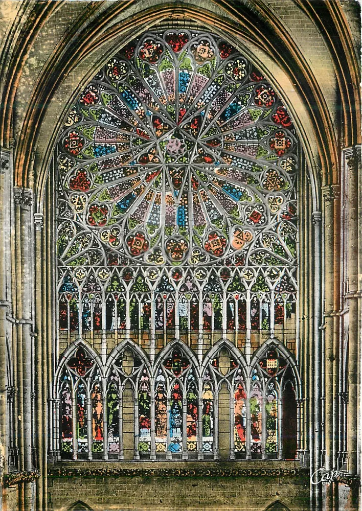 Amiens — Rosace du Transept — Cie des Arts Photomécaniques - Awers