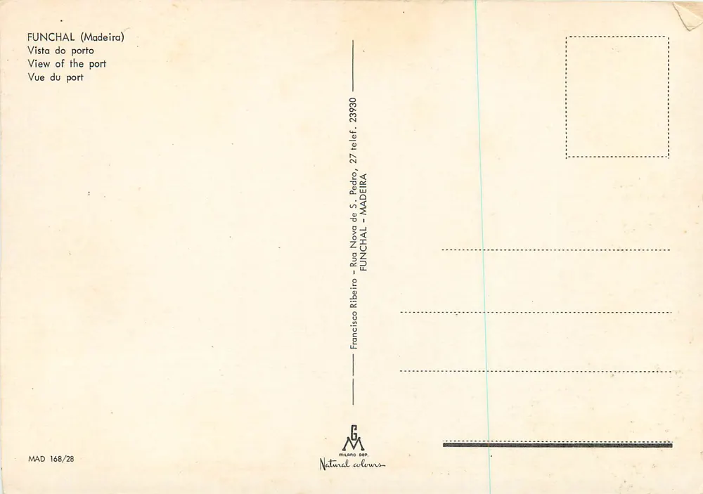 Funchal (Madeira) — Vista del puerto — Francisco Ribeiro, n° 23930 - Reverso