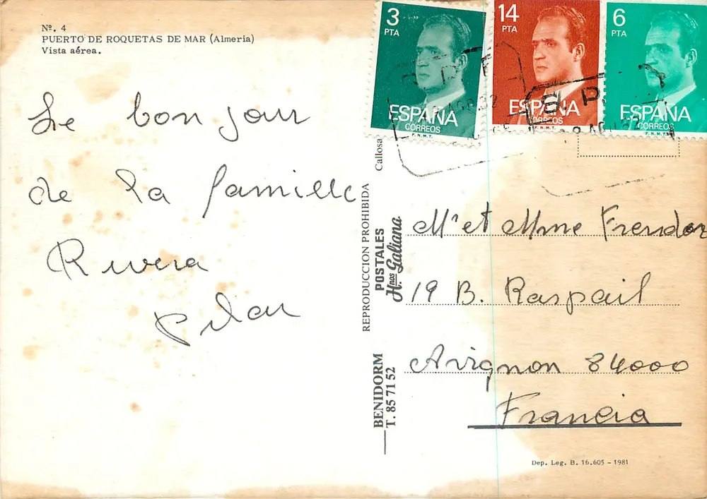 Roquetas de Mar — vue aérienne — Hnos. Galiana, n° 4 - Verso