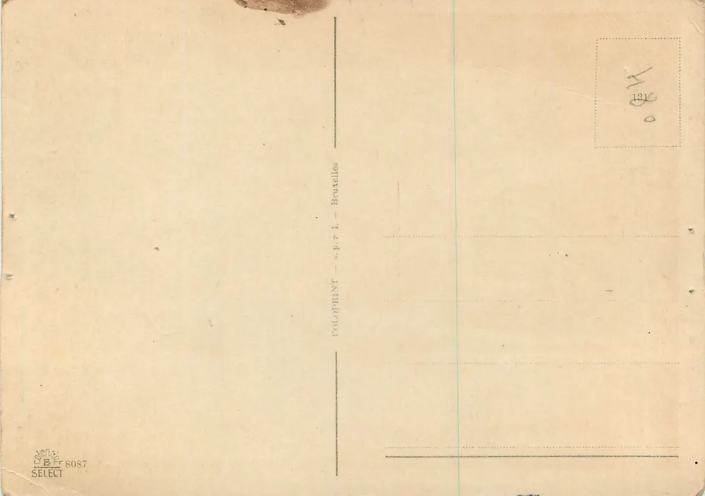 Vela e vapor — Mar agitado — COLOPRINT - S.P.R.I. - Bruxelas, n°6087 - Verso
