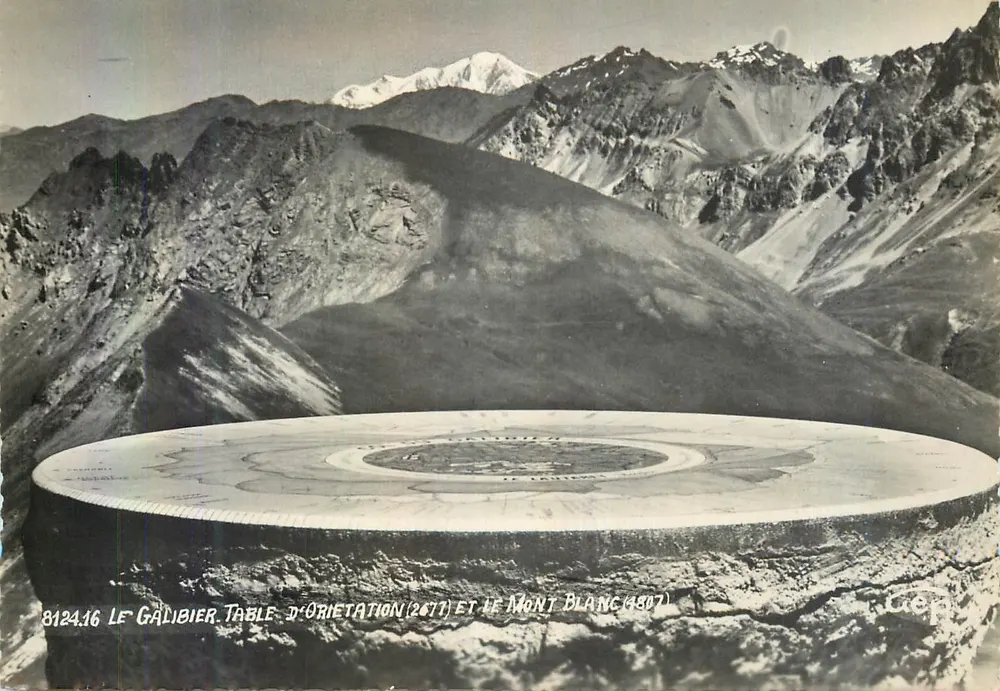 Le Galibier - Mesa de Orientación y el Monte Blano — Tarjeta postal antigua CEP n°8124.16 - Anverso