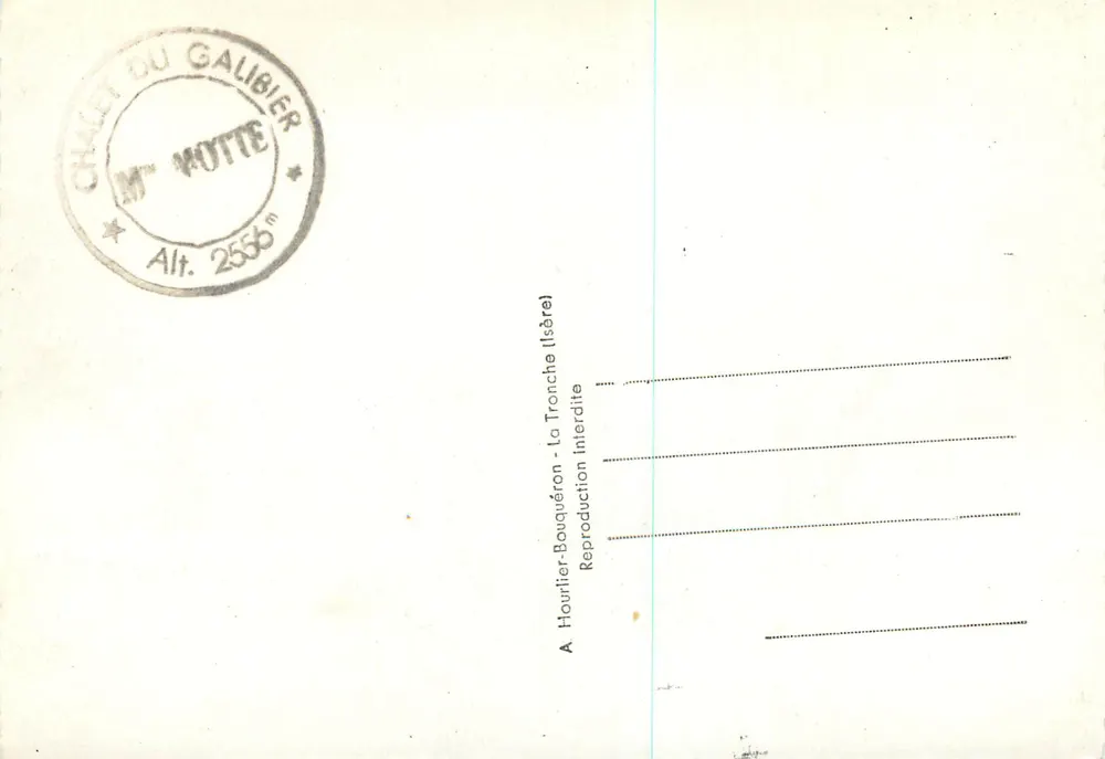 Le Galibier - Mesa de Orientación y el Monte Blano — Tarjeta postal antigua CEP n°8124.16 - Reverso