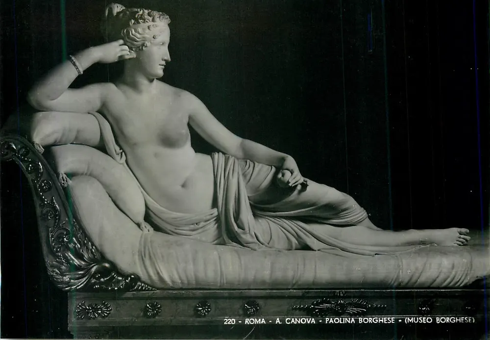 Paolina Borghese — estátua de Canova — Museu Borghèse, Roma - Frente