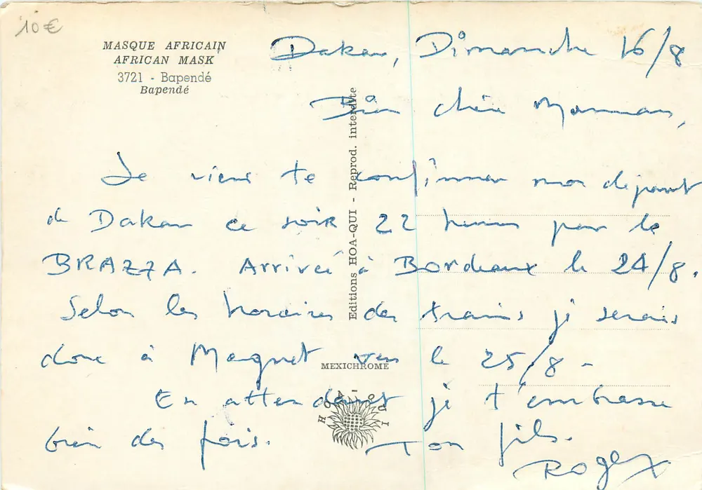 Máscara africana — Bapendé — Edições HOA-QUI - Verso