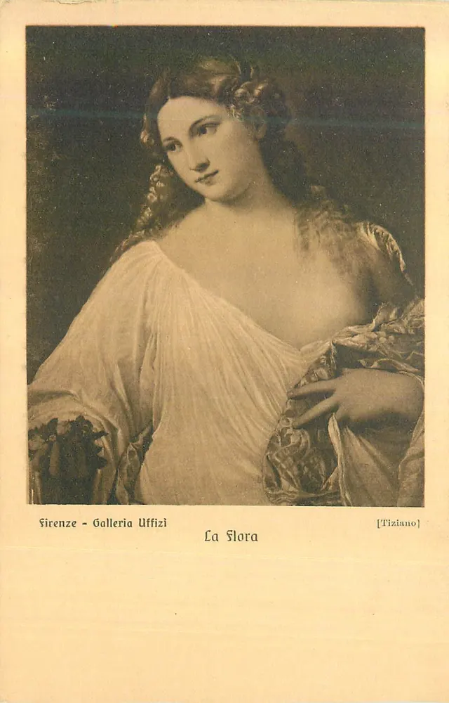 La Flora — Tableau de Tiziano — Galleria Uffizi, Florence - Recto