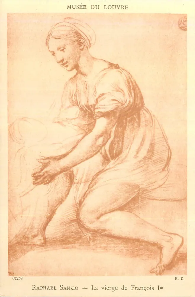Die Jungfrau von François I — Zeichnung von Raphael — Musée du Louvre - Vorderseite