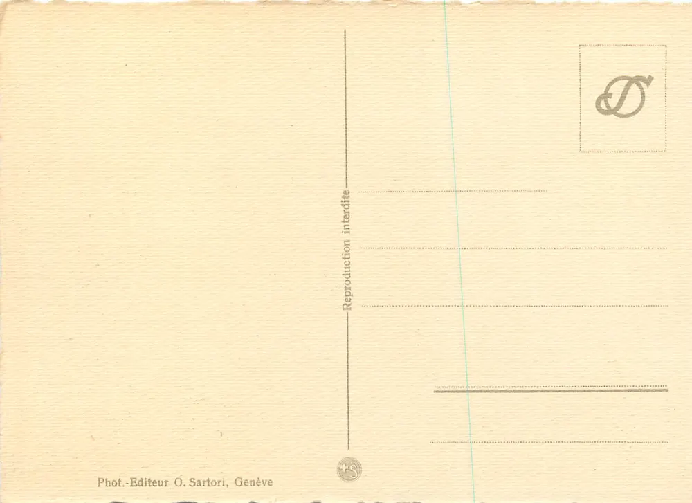 Genf. Denkmal Brunswick - Mont Salève und Mont Blanc — O. Sartori, n°3009 - Rückseite