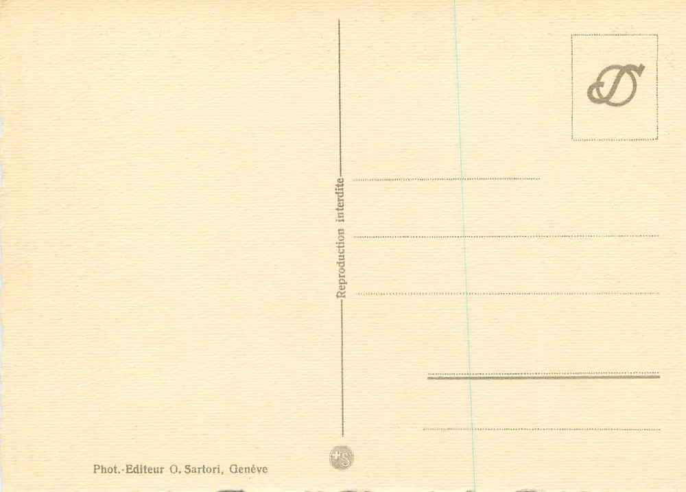 Genève. Nouveau Palais de la Société des Nations — Série 3010 — Éditeur O. Sartori - Verso