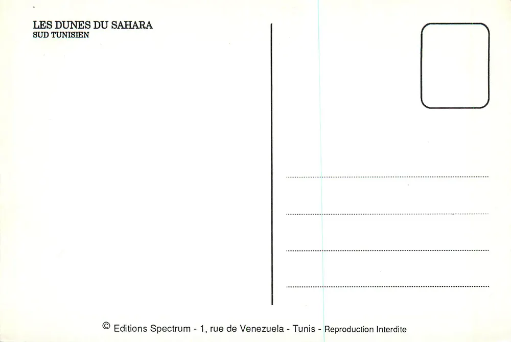 Dunes du Sahara — Sud tunisien — Editions Spectrum - Verso