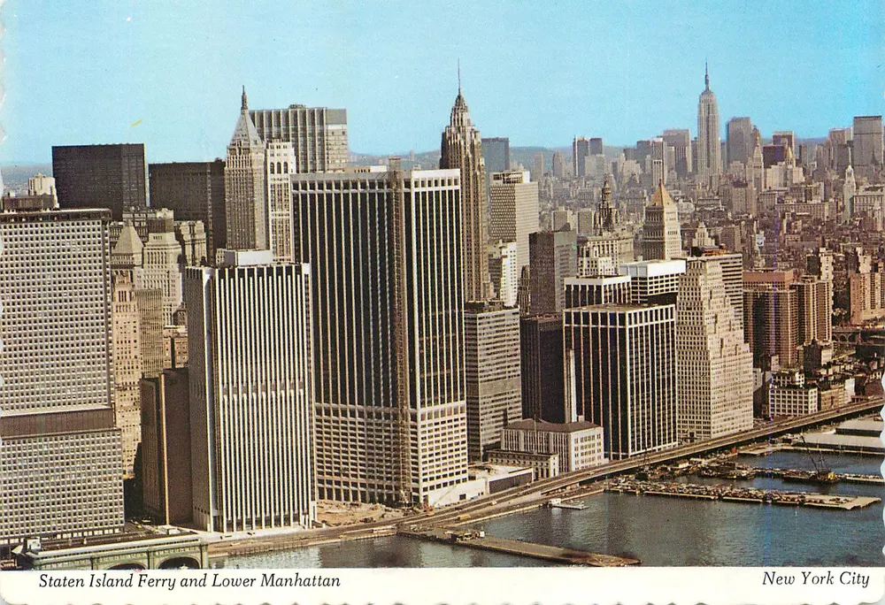 Staten Island Ferry and Lower Manhattan — New York City — DEXTER PRESS, C-45 - Recto